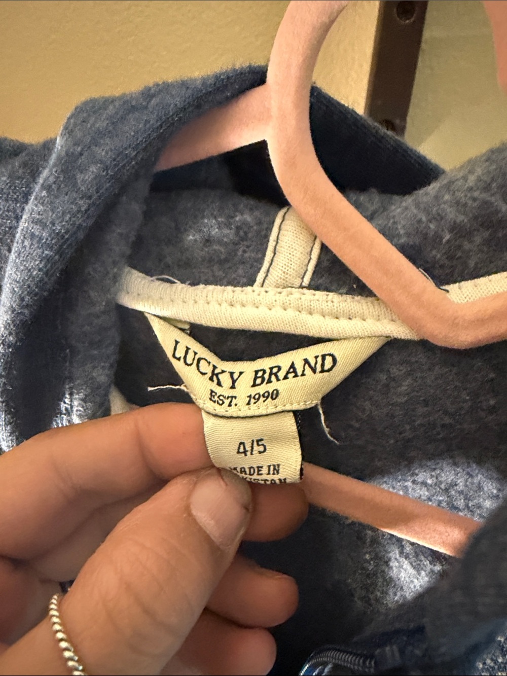 Lucky Brand Heathered Blue Gray Hoodie